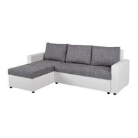 P & B ROHOVÁ SEDAČKA, plast, textil, kompozitné drevo, sivá, biela