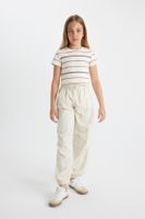 DEFACTO Girl's Elastic Waist and Leg Pocket Parachute Jogger Pants