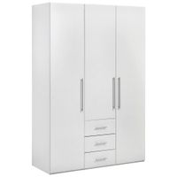 Xora SKRIŇA S OTOČNÝMI DVERAMI, biela, biela s vysokým leskom, 146,6/218,6/59 cm