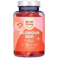 Glorious Haut-Gummibärchen mit Kollagen, Coenzym Q10, 100 mcg Biotin & Vitamine A, C, E, Zitrusgeschmack, 60 Gummies | BeSoHappy Senislab