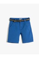 Koton Chino Shorts with Belt Detail and Pockets Cotton