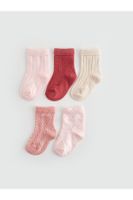 LC Waikiki Lcw Self Patterned Baby Girl Socks 5-Piece