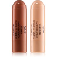 Barry M Flawless Chisel Cheeks кремообразен бронзант и озарител в стик duo balení 2x5 гр.