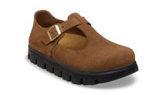 Birkenstock Paris Chunky Suede Leather Narrow Fit Dark Tea Dámske - Sandále Birkenstock - Hnedá - 1031231-5.5 - Size: 5.5