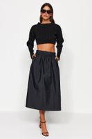 Trendyol Black A-line Parachute Fabric Midi Length Woven Skirt