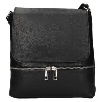 Női bőr crossbody kézitáska Italia Linda - fekete