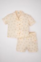 DEFACTO Baby Boy Muslin Patterned Short Sleeve Shirt and Shorts Set of 2