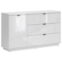 XXXL ŠIROKÁ KOMODA, bílá, vysoce lesklá bílá, 156/93/42,5 cm