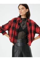 Koton Lumberjack Shirt with Crop Buttons Classic Collar Viscose