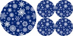 Bertoni Home Unisex's 1+4 Round Table Pads Set Snow Navy Blue