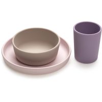 Melii Feeding Set набір посуду Pink, Purple, Grey 3 кс