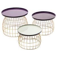 MID.YOU SADA PRÍRUČNÝCH STOLÍKOV, lila, svetlosivá, slivková