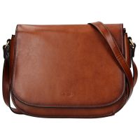 Katana Zina bőr crossbody táska - konyak színben