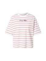 TOMMY HILFIGER Majica 'Logo Embroidery Relaxed'  mornarsko plava / crvena / bijela