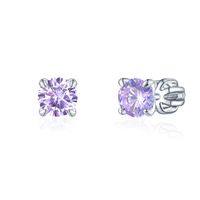 Olivie Strieborné 5mm náušnice PIPPI PURPLE 7955