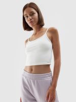 Dámsky slim crop-top - biely