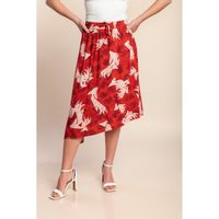 Midirock Mit Print, Rot