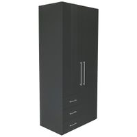 Xora SKRIŇA S OTOČNÝMI DVERAMI, antracitová, antracitová s vysokým leskom, 98/218,6/59,4 cm