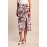 Plus Size Midi Suknja S Printom, Svijetlo Ružičasta