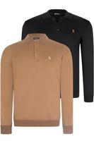 DOUBLE SET V4007 DEWBERRY MEN'S SWEATSHIRT-BLACK-CAMEL