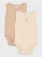 Sinsay - Body z ażurowej dzianiny 2 pack - kremowy