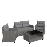 Ambia Garden TERASOVÁ SEDACIA SÚPRAVA kov, plast, sklo, textil
