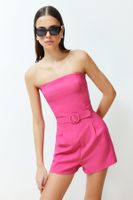 Trendyol Fuchsia Belted Mini Woven Jumpsuit