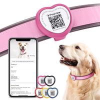 PawView Smart Tag szív okoscímke kutyáknak - rózsaszín