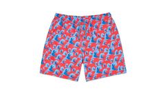 Happy Socks Wave Long Swim Shorts Pánske - Šortky Happy Socks - Červená - WVE123-2900-L - Size: L