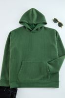 Trendyol Khaki Oversize/Wide Cut Textured Basic Hooded Sweatshirt