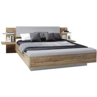 Ti'me POSTEĽ S NOČNÝMI STOLÍKMI, 180/200 cm, sivá, dub artisan