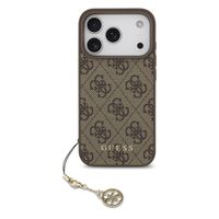 GUESS 4G CHARM Ovitek z obeskom Apple iPhone 17 Pro BROWN