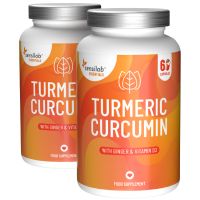 Mizellen Kurkuma 2er Pack - Curcuma Kapseln Hochdosiert 1000 mg mit Vitamin D3 + Ingwer - 185x höhere Bioverfügbarkeit. 120 Kapseln | Sensilab