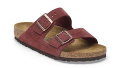 Birkenstock Arizona Suede Leather Regular Fit Unisex - Sandále Birkenstock - Bordová - 1028353-5.5 - Size: 5.5