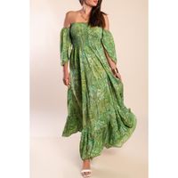 Langes Kleid Mit Print, Mehrfarbig