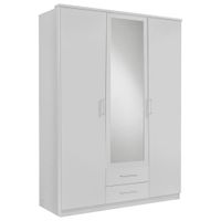 MID.YOU ŠATNÍ SKŘÍŇ SE ZRCADLEM, bílá, 135/199,5/58 cm