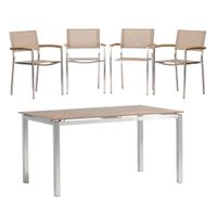 Gardenson SÚPRAVA ZÁHRADNÉHO NÁBYTKU 5-dielne, kov, textil, kompozitné drevo