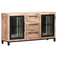 Livetastic ŠIROKÁ KOMODA, mangové drevo, prírodná farba, čierna, 145/80/43 cm