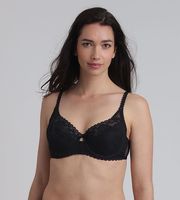DIM 
PLAYTEX UNDERWIRE BALCONETTE BRA - Women's lace bra with underwire - black