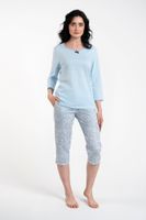 Salli women's pyjamas 3/4 sleeve, 3/4 legs - blue/duk blue