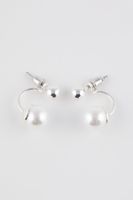 DEFACTO Women&#39;s Pearl Detailed Silver Earrings