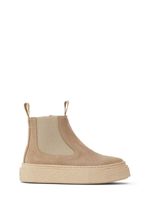 Logo Print Suede Zip-up Boots