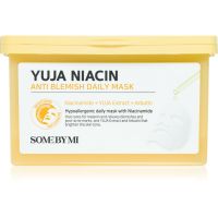 Some By Mi Yuja Niacin Anti Blemish Daily Mask Aufhellende Tuchmaske zum vereinheitlichen der Hauttöne Grosspackung 30 St.