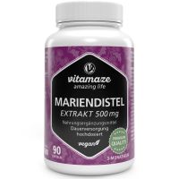 Mariendistel Kapseln hochdosiert & vegan, 90 Kapseln für 3 Monate, 500 mg Extrakt mit 80% Silymarin, Made in Germany | Vitamaze by Sensilab