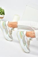 Fox Shoes White/green Fabric Casual Sneaker Sneakers