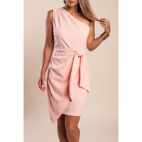 Elegantna Mini Haljina S Jednom Naramenicom I Suknjom Na Preklop Ireland, Svijetloružičasta
