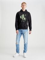 Calvin Klein Jeans Mirrored CK Logo Hoodie Majica dugih rukava crna