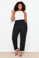 Trendyol Curve Black Chain Metal Accessory Woven Fabric Trousers