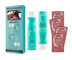Sada vlasovej starostlivosti o predĺžené vlasy Malibu C Wefts  a  Extensions Wellness + darček zadarmo