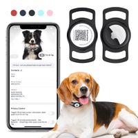 PawView Smart TAG Airtag tartóval intelligens címke kutyáknak - fekete